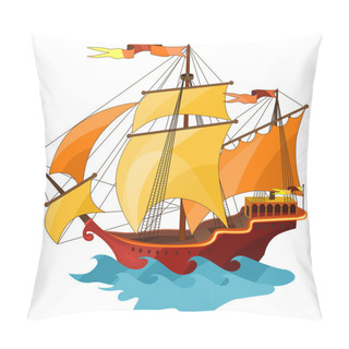 Personality  Two-masted Sailing Ship.  Pillow Covers