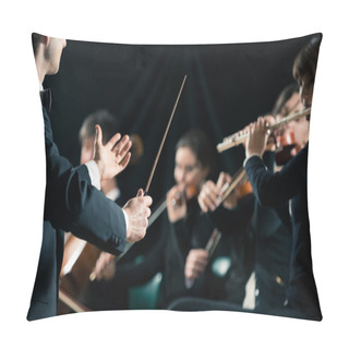 Personality  Conductor Directing Symphony Orchestra Pillow Covers