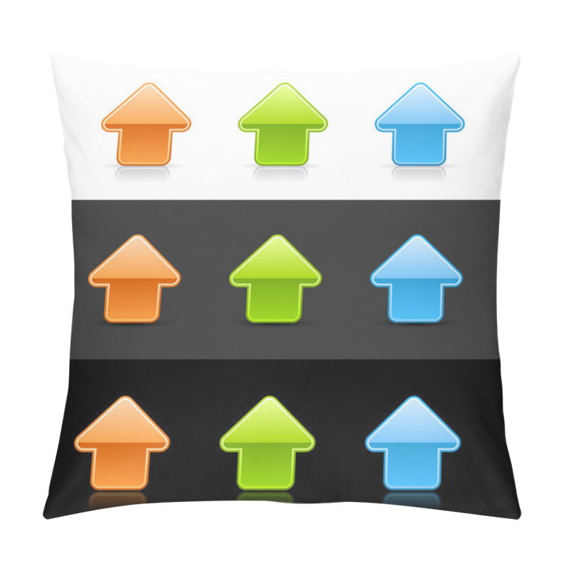 Personality  Glossy Colored Arrow Up Sign Web 2.0 Icons Pillow Covers