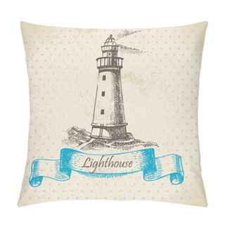 Personality  Lighthouse. Hand Drawn Illustration Pillow Covers