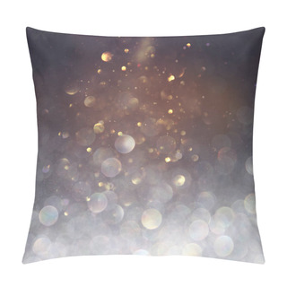 Personality  Blackground Of Abstract Glitter Lights. Blue, Gold And Black. De Focused Pillow Covers