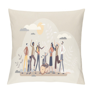 Personality  Diverse Community With Various Different Society Groups Tiny Person Concept Pillow Covers