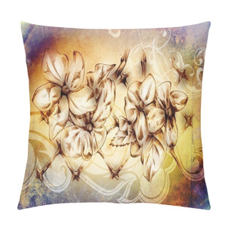 Personality  Flower Drawing Art Illustration Pillow Covers