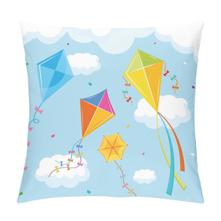 Personality  Colored Kites Flying Pillow Covers