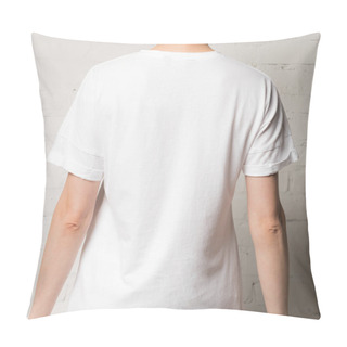 Personality  Woman In Blank White T-shirt Pillow Covers
