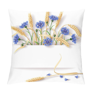 Personality  Wheat Ears And Cornflowers Pillow Covers