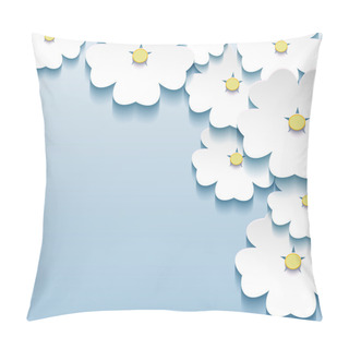 Personality  Blue - Gray Floral Abstract Background, 3d Flowers Sakura Pillow Covers