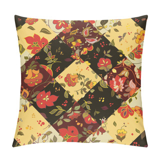 Personality  Seamless Patchwork Pattern With Flowers. Vintage Boho Style Pillow Covers