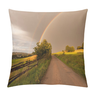 Personality  Double Rainbow In Northern Poland Pillow Covers