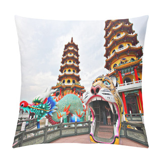 Personality  Dragon Tiger Tower In Taiwan Pillow Covers
