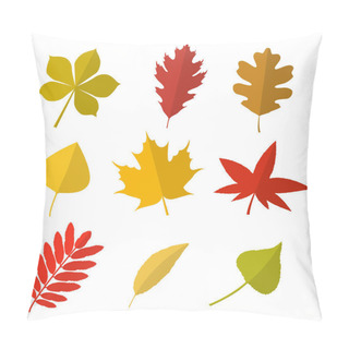 Personality  Set Of Vector Autumn Leaves. Collection Of Autumn Leaves In Flat Style. Isolated On White Background. Pillow Covers