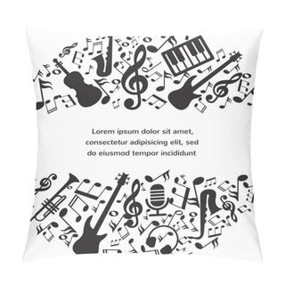 Personality  Music Background With Instruments And Notes With Place For Your Text Pillow Covers