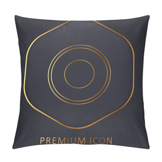 Personality  Atom Circular Symbol Of Circles Golden Line Premium Logo Or Icon Pillow Covers
