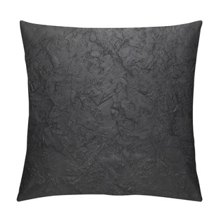 Personality  Black Stone Texture, Dark Slate Background, Top View Pillow Covers