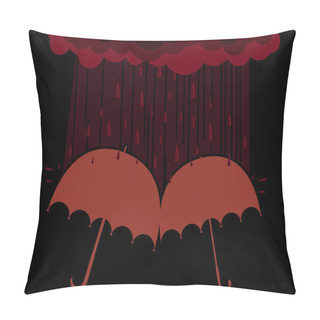 Personality  Umbrellas Under Raining Clouds.Background Pillow Covers