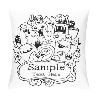 Personality  Vector Illustration Of Monsters And Cute Alien Pillow Covers