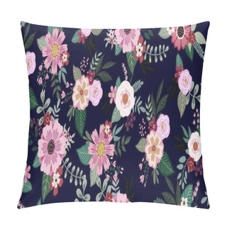 Personality  Cute Seamless Pattern With Floral Bunches For Summer Textile And Wallpaper Pillow Covers
