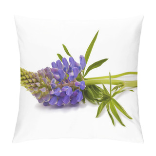 Personality  Lupine Flower On  White  Pillow Covers
