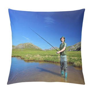 Personality  Fisherman Fishing In Mavrovo Pillow Covers