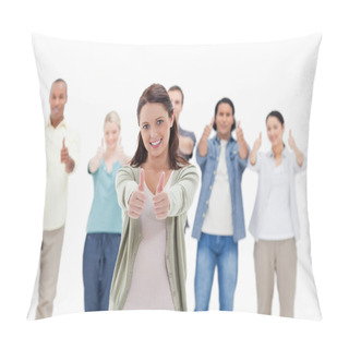Personality  Close-up Of With Their Thumbs-up Pillow Covers