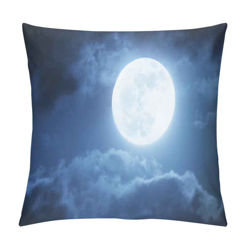 Personality  Dramatic Nighttime Clouds and Sky With Large Full Moon pillow covers