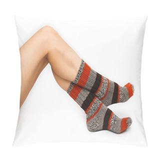 Personality  Female Feet In Warm Socks Pillow Covers