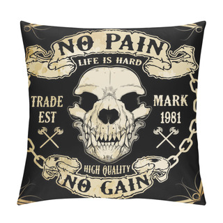 Personality  Skull Graphic Design With Slogans Pillow Covers