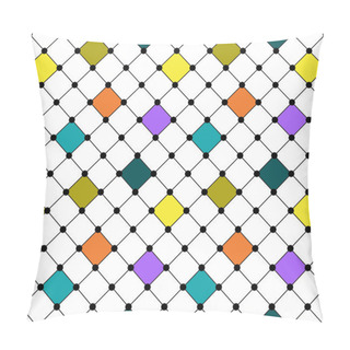 Personality  Retro Vector Seamless Pattern. Colorful Mosaic Banner. Repeating Geometric Tiles With Colored  Rhombus. Pillow Covers