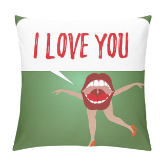 Personality  Handwriting Text I Love You. Concept Meaning Expressing Roanalysistic Feelings For Someone Positive Emotion Pillow Covers