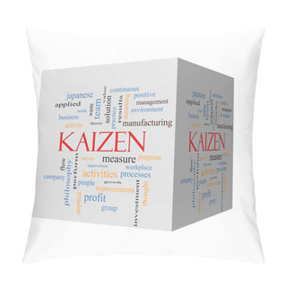 Personality  Kaizen 3D Cube Word Cloud Concept Pillow Covers