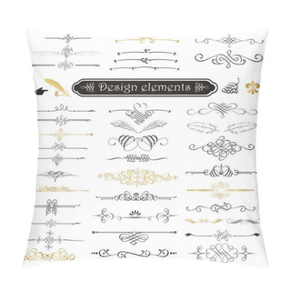 Personality  Vector Set Of Calligraphic Design Elements And Page Decor. Pillow Covers