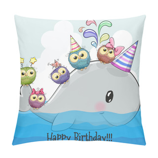 Personality  Cute Cartoon Whale And Five Owls Pillow Covers