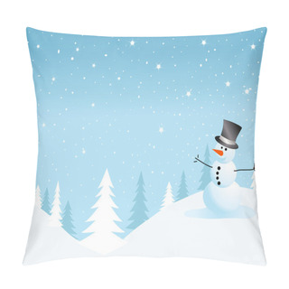 Personality  Vector Snowman Card For Christmas Pillow Covers