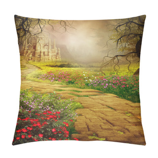 Personality  Yellow Road To A Castle Pillow Covers