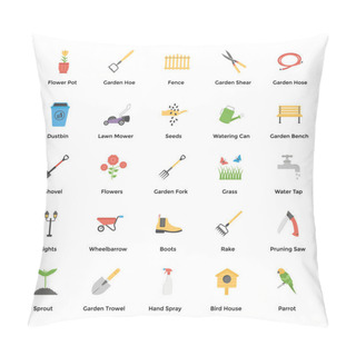 Personality  Gardening Flat Icons Pack Pillow Covers