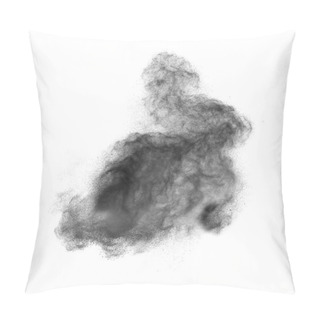 Personality  Black Powder Explosion Isolated On White Pillow Covers