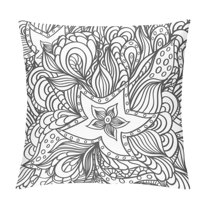 Personality  Background With Doodle Starfishes Seaweeds Or  Template For Underwater World  Or For Coloring Page Or Relax Coloring Book Pillow Covers