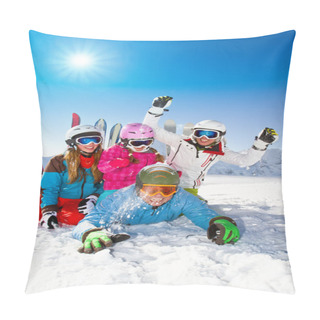 Personality  Skiing, Winter, Snow, Skiers, Sun And Fun Pillow Covers