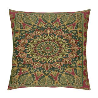 Personality  Colorful Template For Carpet, Textile. Oriental Floral Pattern With Pomegranate. Pillow Covers