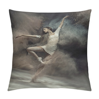 Personality  Dancing Ballet Dancer With Dust In The Background Pillow Covers