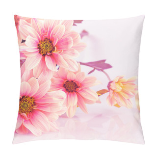 Personality  Pink Daisy With Gold Ribbon Pillow Covers