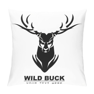 Personality  Elegant Staring Black Buck. Pillow Covers