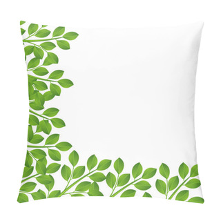 Personality  Background For A Design With Green Branches Pillow Covers