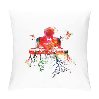 Personality  Colorful Gautama Buddha Sitting In Meditation Pillow Covers