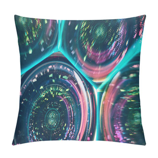 Personality  Vibrant Kaleidoscopic Patterns Refracting Through Cylindrical Glass Lenses, Creating An Abstract Art Form In Fort Wayne, Indiana Pillow Covers