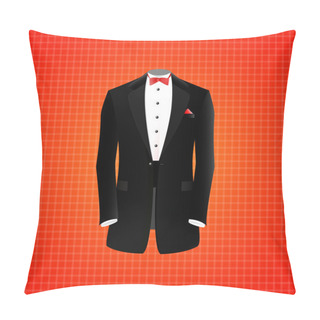 Personality  Black Suit On Red Backgroud, Vector Illustration Pillow Covers