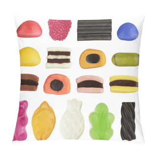 Personality  Assortment Of Colorful Candy Isolated Pillow Covers