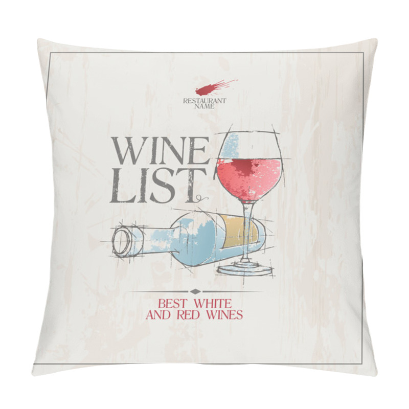 Personality  Wine List Menu template. pillow covers