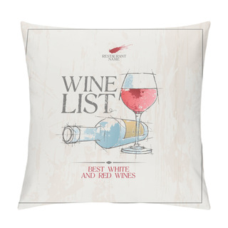 Personality  Wine List Menu Template. Pillow Covers