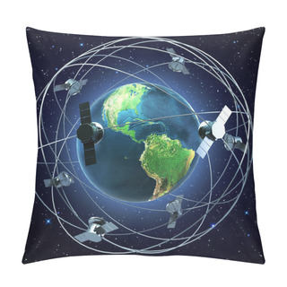 Personality  Satellites Around Earth Pillow Covers